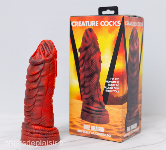 Le gode Fire Dragon de Creature Cocks et son emballage